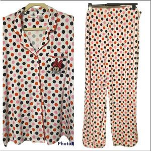 Disney Polka Dot Pajama Set - Red, Black, White